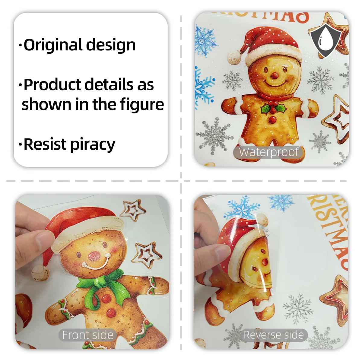 For Christmas Season Christmas Window Clings Festive Glass Decals Cheerful Window Decoration Window No Glue Required