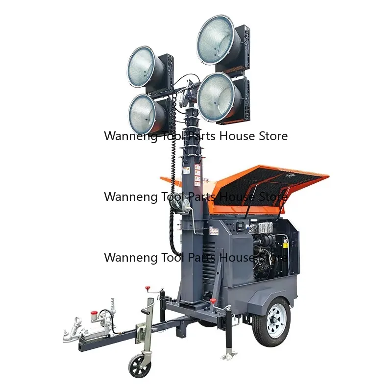 

Portable White IP65 Mobile Trailer Telescopic Mast LED Lighting Tower for Engineering High Power Generator Light Tower
