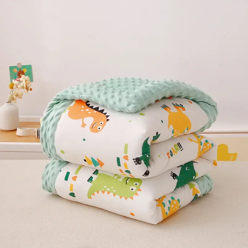 

Winter Warm Velvet Children Quilt Blanket Plaid 100x120cm Thickened Kids Stroller Bedding Stitch Super Soft Quilt Comforter 이불