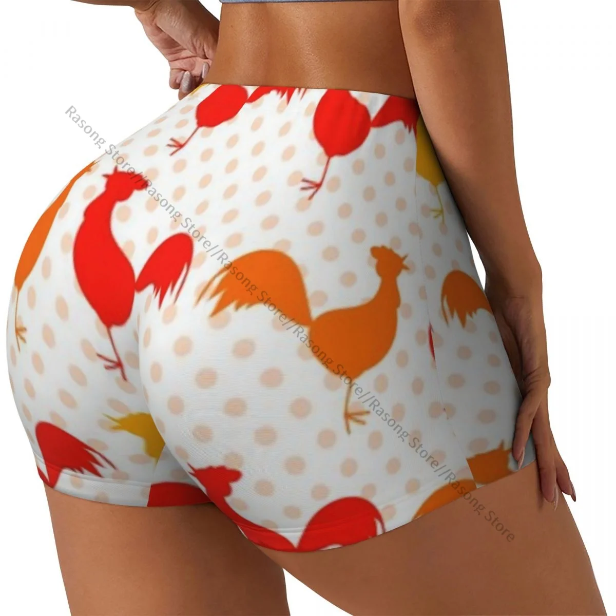 

Женские шорты для йоги с куриным фоном, скребок, подтяжка ягодиц, комфортный фитнес-зал