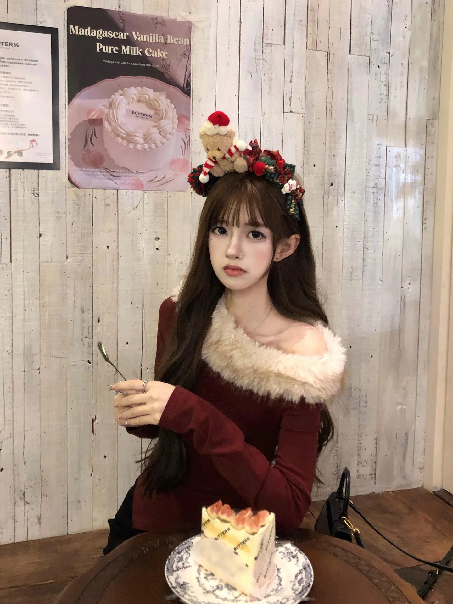 

Retro Feel oulder Bared Knitted Sweater Women's Autumn Winter New Sle Casual Design Splicing Fur Collar Knitwear