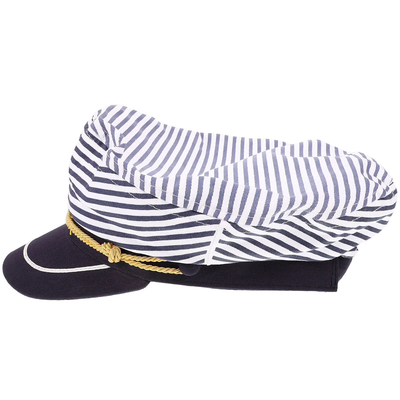 1pc Sea Captain's Hat Blue Stripe Cosplay Adult Captain Hat Style for Adults (Adults 58cm Adjustable)