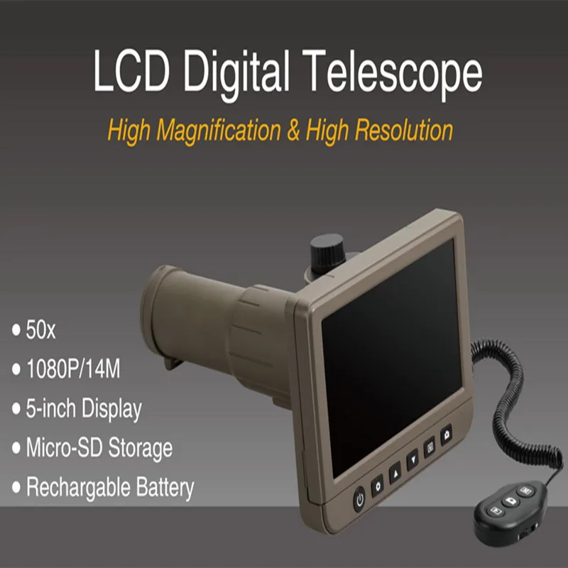 14 Million High-Definition Telescope with 5-Inch Screen Recording and Photography Functions, Multifunctional Digital Telephoto