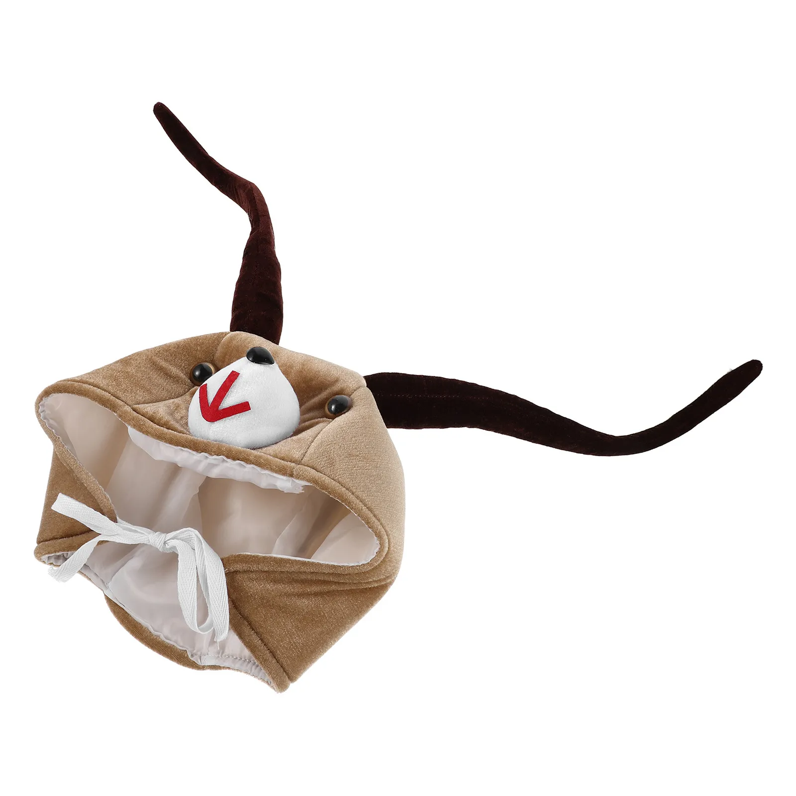 

Lamb Hat Adult Soft Fleece Winter Cosplay Beanie with RAM Horns and Lamb Ears for Carnival Party Photo Booth Aries Zodiac Farm