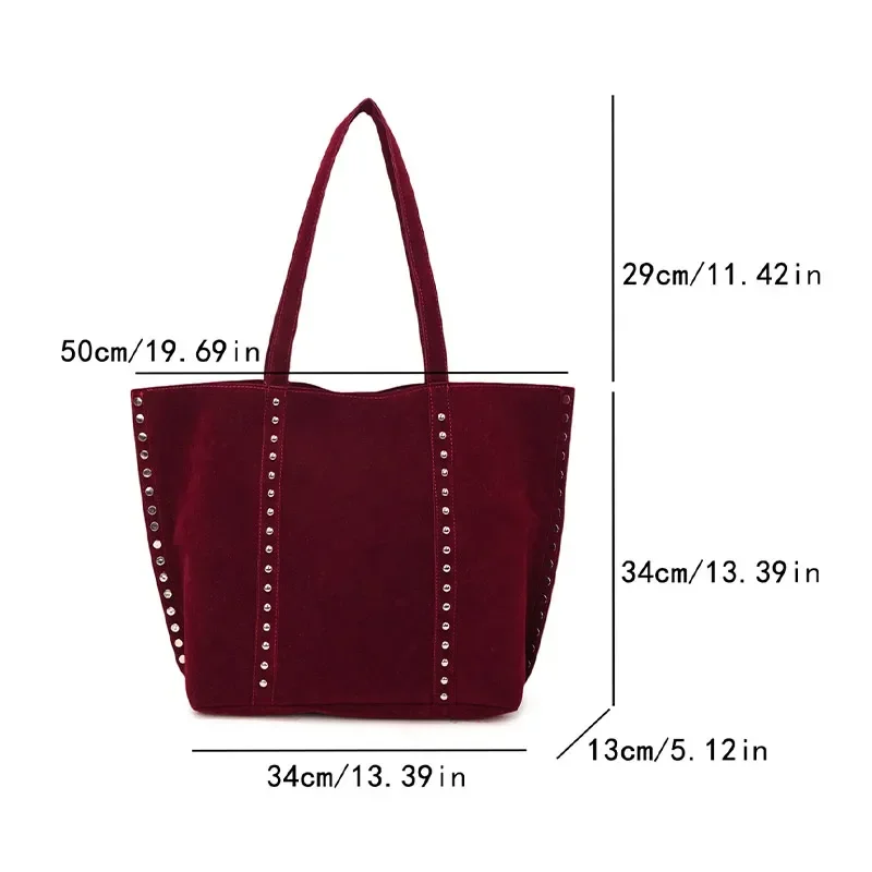 Y2kn Frauen Niet Tote Tasche Herbst Und Winter Neue Vielseitige Casual Schulter Unterarm Tasche Marke Designer Mode Einfache Handtasche – Detail 1