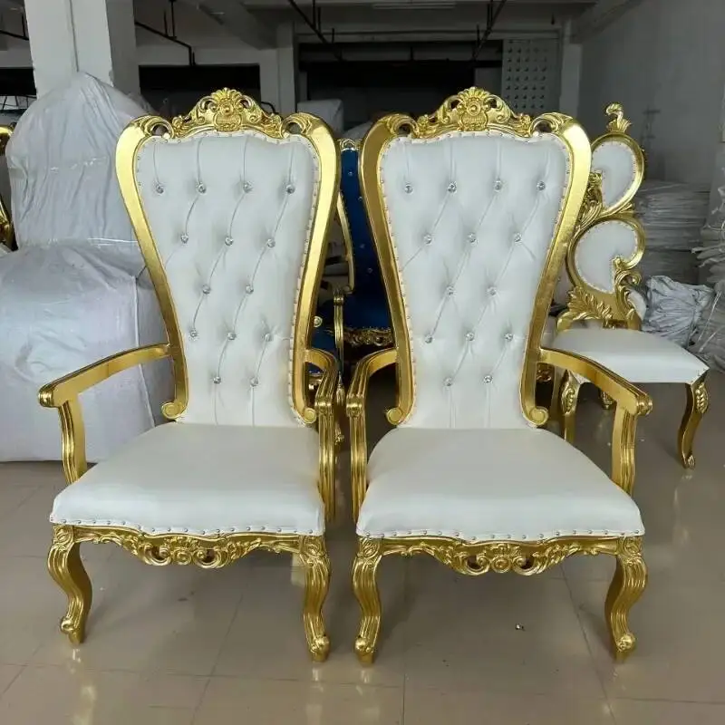 ^Factory direct sales solid wood hotel chair bride and groom wedding site decorative high back king