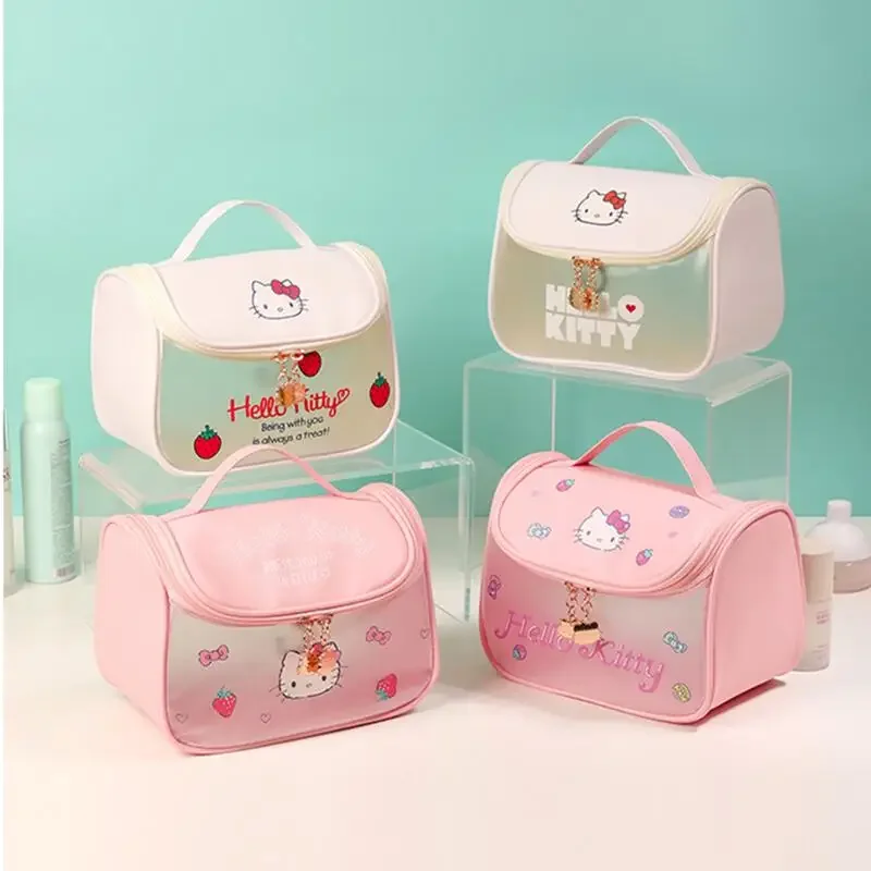 

Sanrio Hello Kitty Cosmetic Bag Cute Cartoon Girls Waterproof Portable Fashion Large Capacity Women Makeup Bag Holiday Gifts