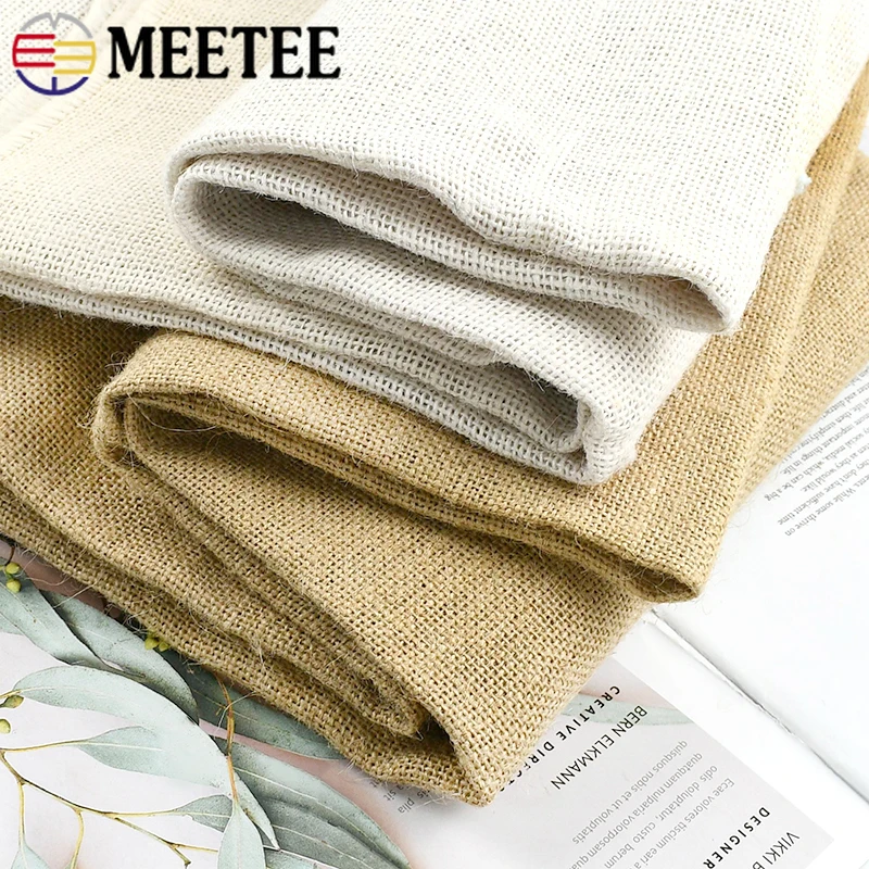 

45/90*160cm Mesh Linen Textile Fabric Natural Burlap Cloth for Festival Decoration Tablecloth Fabrics Handmade Sewing Material