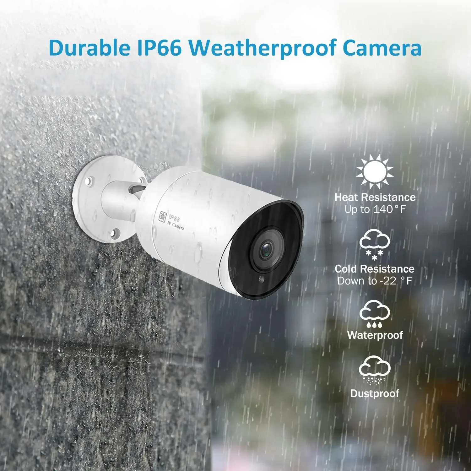 5MP 8CH PoE Bullet Security Camera System with 8pcs IP Surveillance Camera, 8CH 4KH.265+ POE NVR POE System