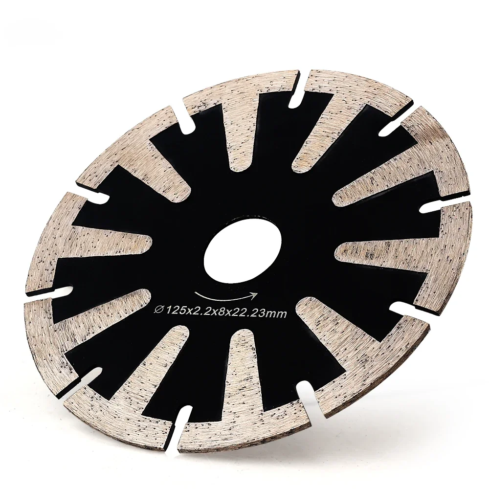 125mm 5 Inch T-Segment Diamond Saw Blade, Granite Stone Concrete Cutting Disc Professional Fast Cutting Circular Saw Blade