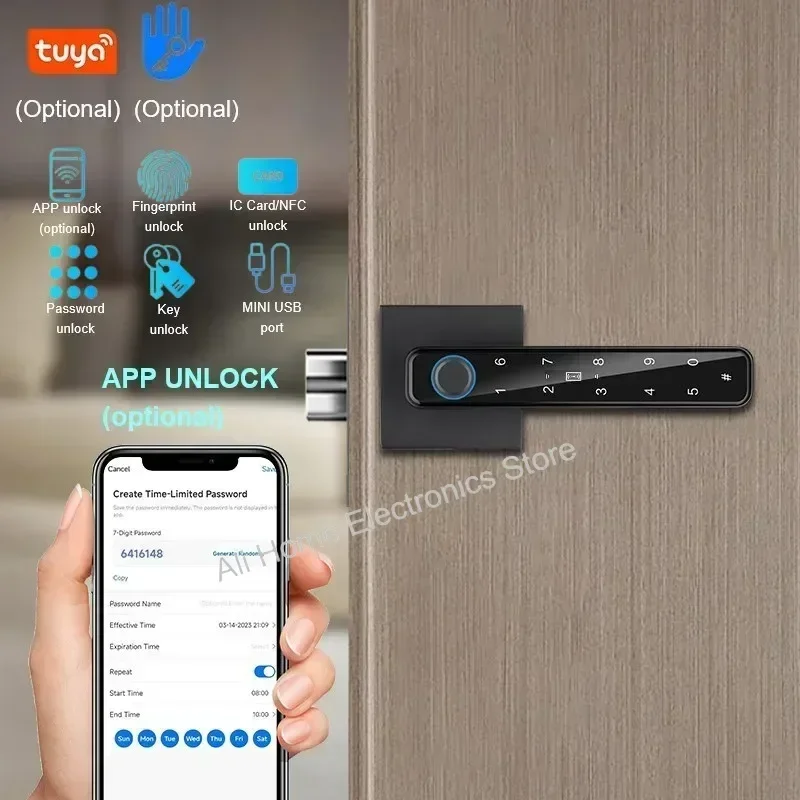 

Tuya/TTlock APP Unlock Smart Lock Biometric Fingerprint Lock Smart Door Lock Fingerprint Password IC Card/NFC App Remote Unlock