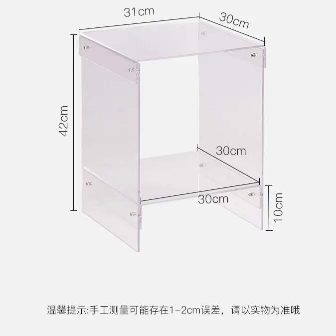 Acrylic transparent edge table creative design Nordic simple sofa coffee table bedside table Internet celebrity image 5