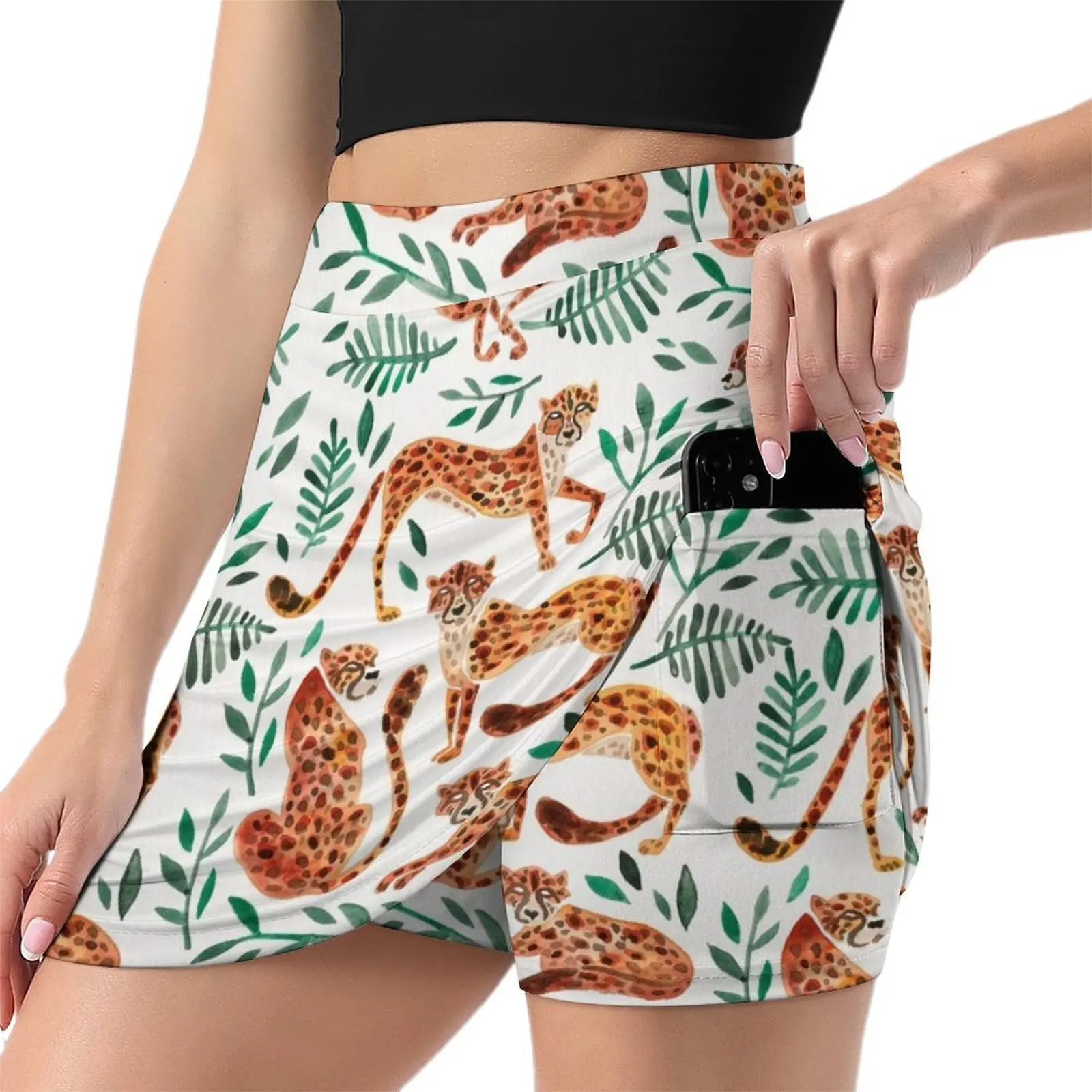 Cheetah Collection – Orange & Green Palette Mini Skirt midi skirt for women new in external clothes