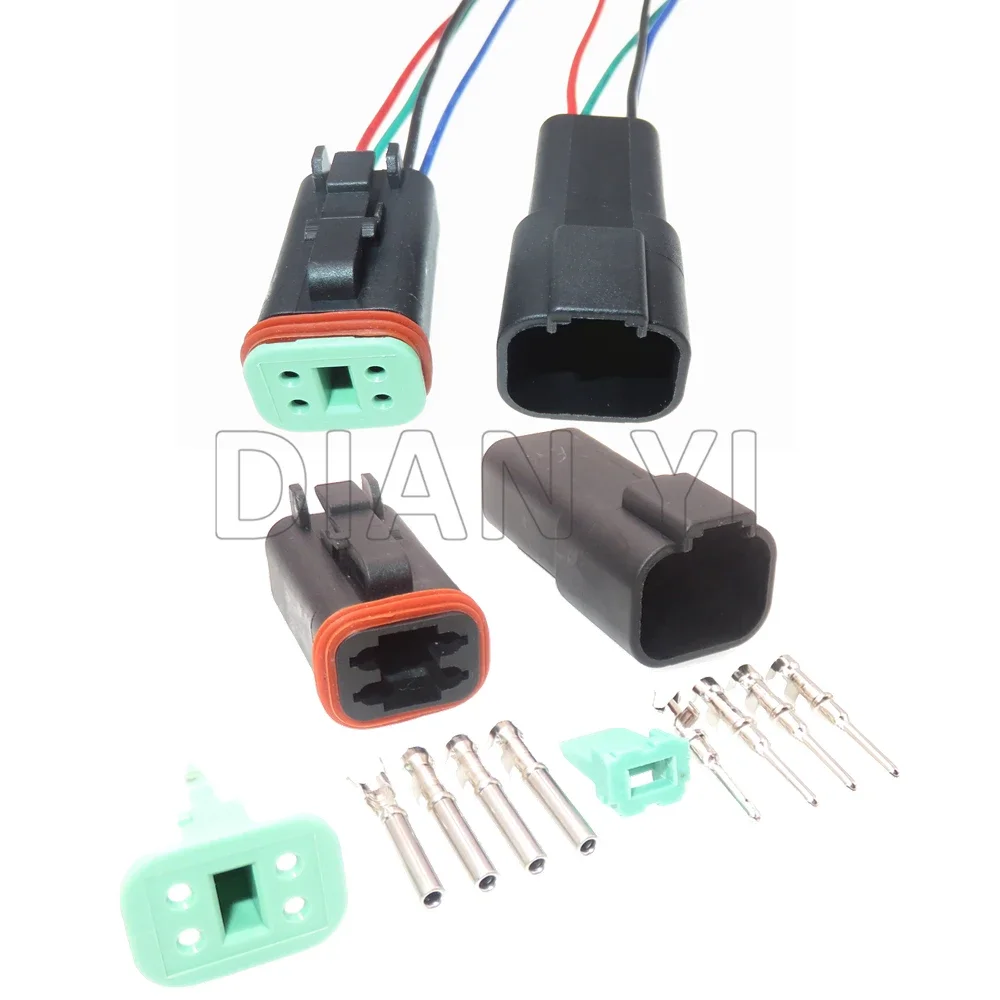 

1 комплект, 4-контактная автомобильная водонепроницаемая вилка с терминалом DT06-4S DT04-4P, разъем жгута проводов двигателя дроссельной заслонки для экскаватора в сборе