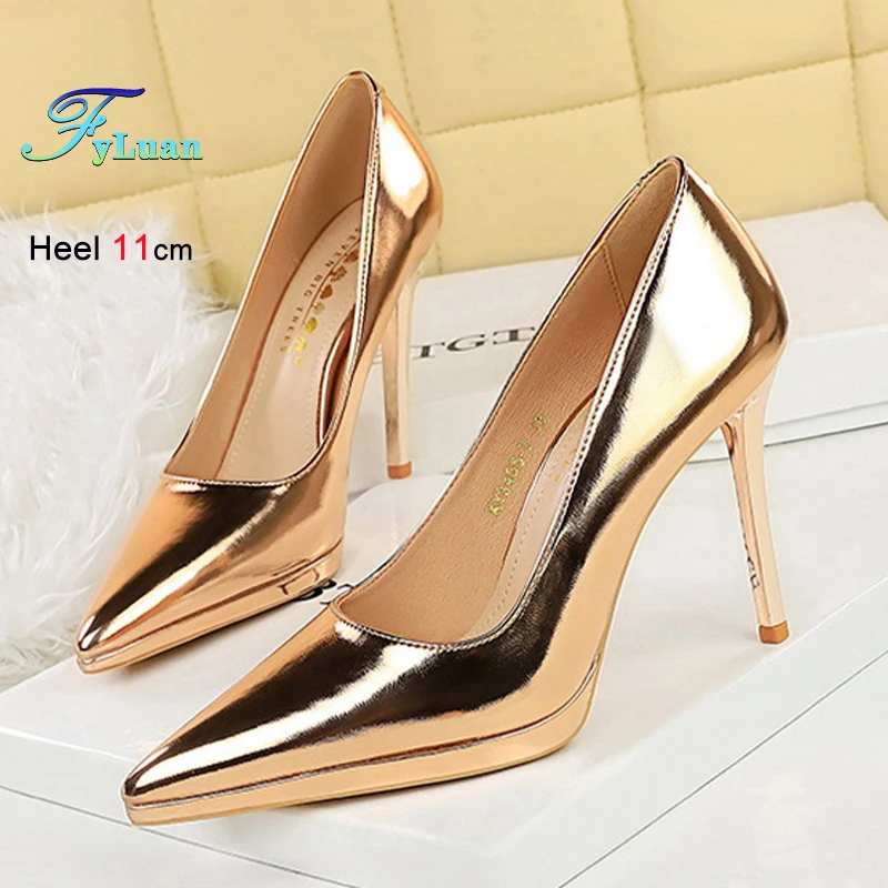 

New Women's Pumps Fashion Sexy 11cm Super High Heeled Shallow Mouth Female Nightclub Formal Prom Classic Stiletto Single Shoes