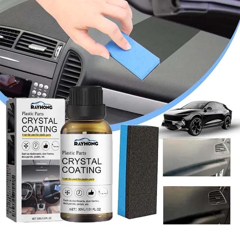 

30 мл кристаллическое покрытие, восстановление пластика, очиститель салона автомобиля, приборная панель, пылезащитный, восстановление блеска для обслуживания автомобиля