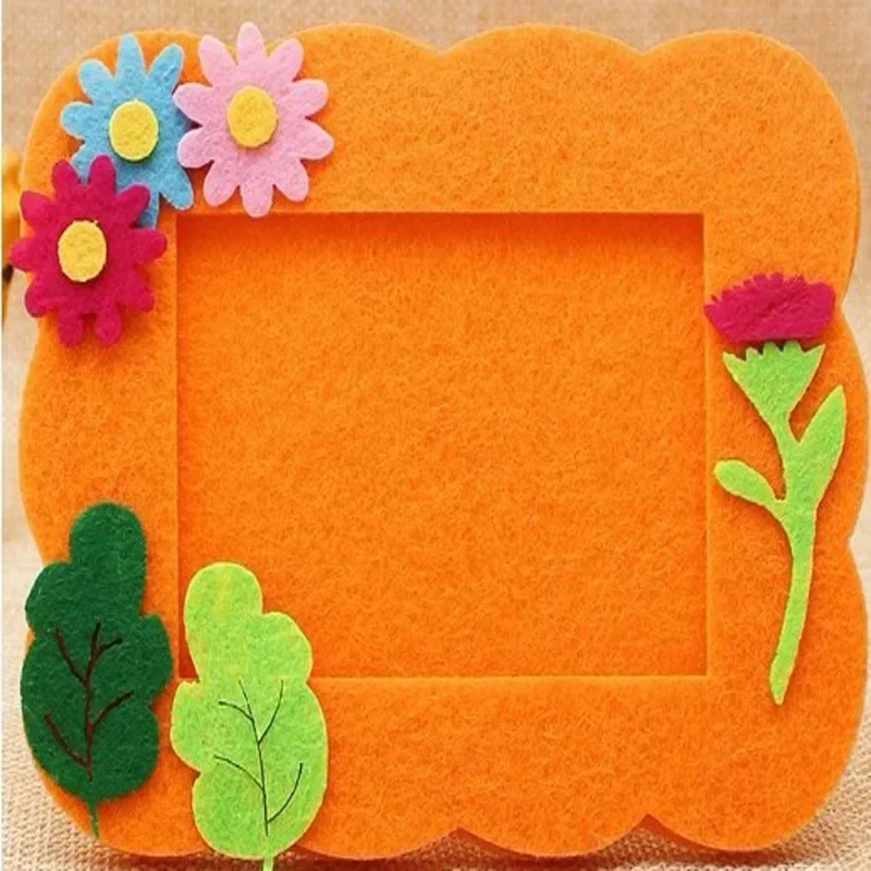 Children Handmade DIY Photo Frame Puzzle Toys Non-woven Pretty Printed Kids Handmade Decoration Early Education Creative Frame