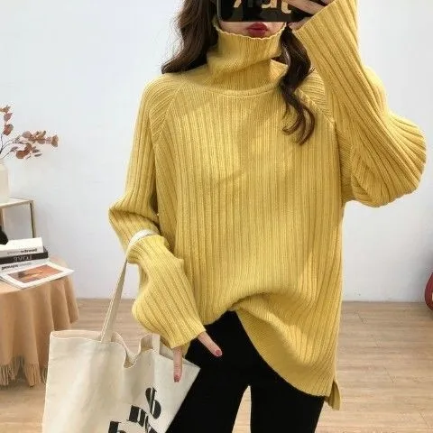 Red Color RU Spring Fall Korean Pullover Long Sleeve Sweater Loose Coat Casual Cloth Lady T-shirt Tops Clothes for Women Girl