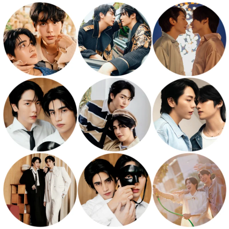 9PC/SET UpPoom Up Poompat Poom Phuripan HD Poster Thai TV My Standin Drama Stills Badge Bang Brooch Bag Decor Pins