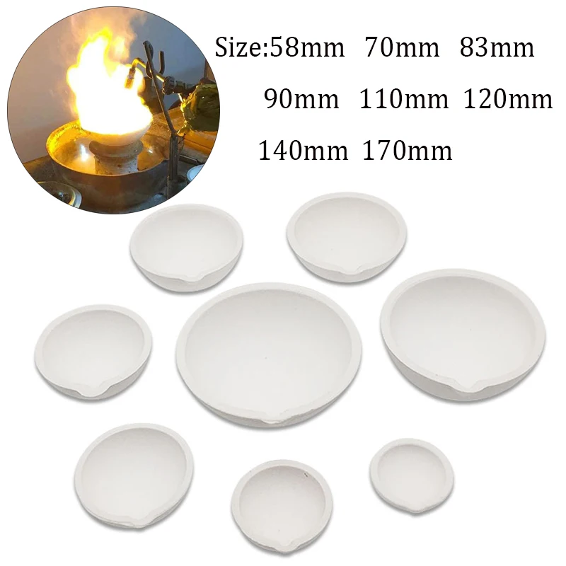 100g-5000g High Temperature Quartz Silica Melting Crucible Dish Bowl Pot Casting golden Silver Metal Jewelry casting container