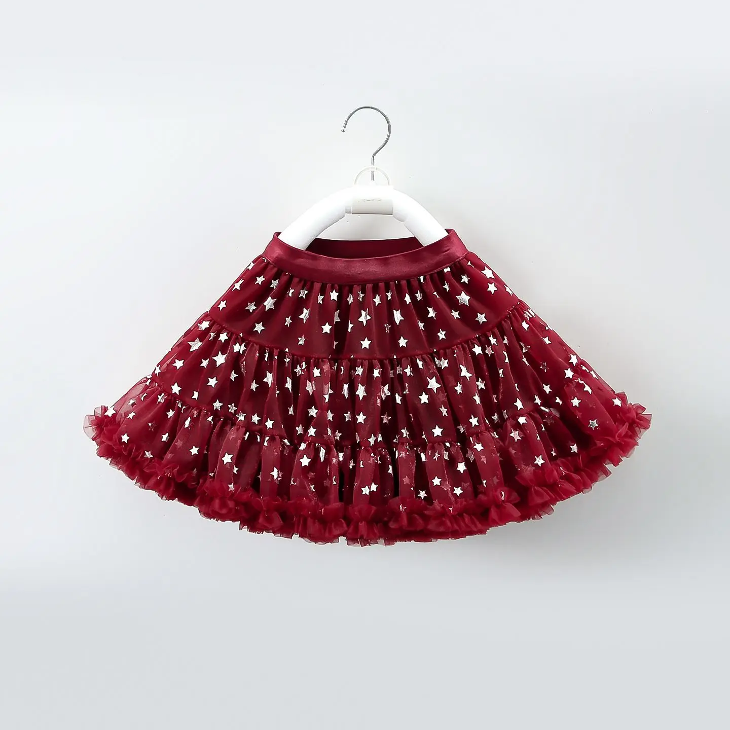 Children Irregular Lace Ruffle Mesh Skirt Girls Elastic Waist Flowy A-line Half Skirt Summer Casual Princess Fairy Tutu Skirt