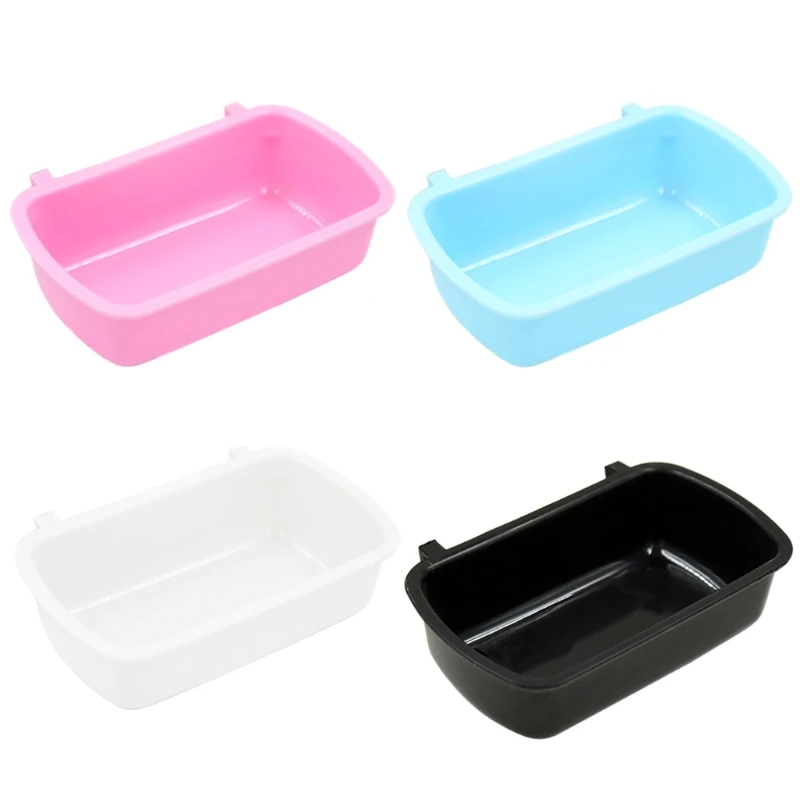 Plastic Hamster Feeder Bowl Pet Water Feeding Cup with Hooks Pet Cage Cup Holder for Chinchilla Bunny Ferret