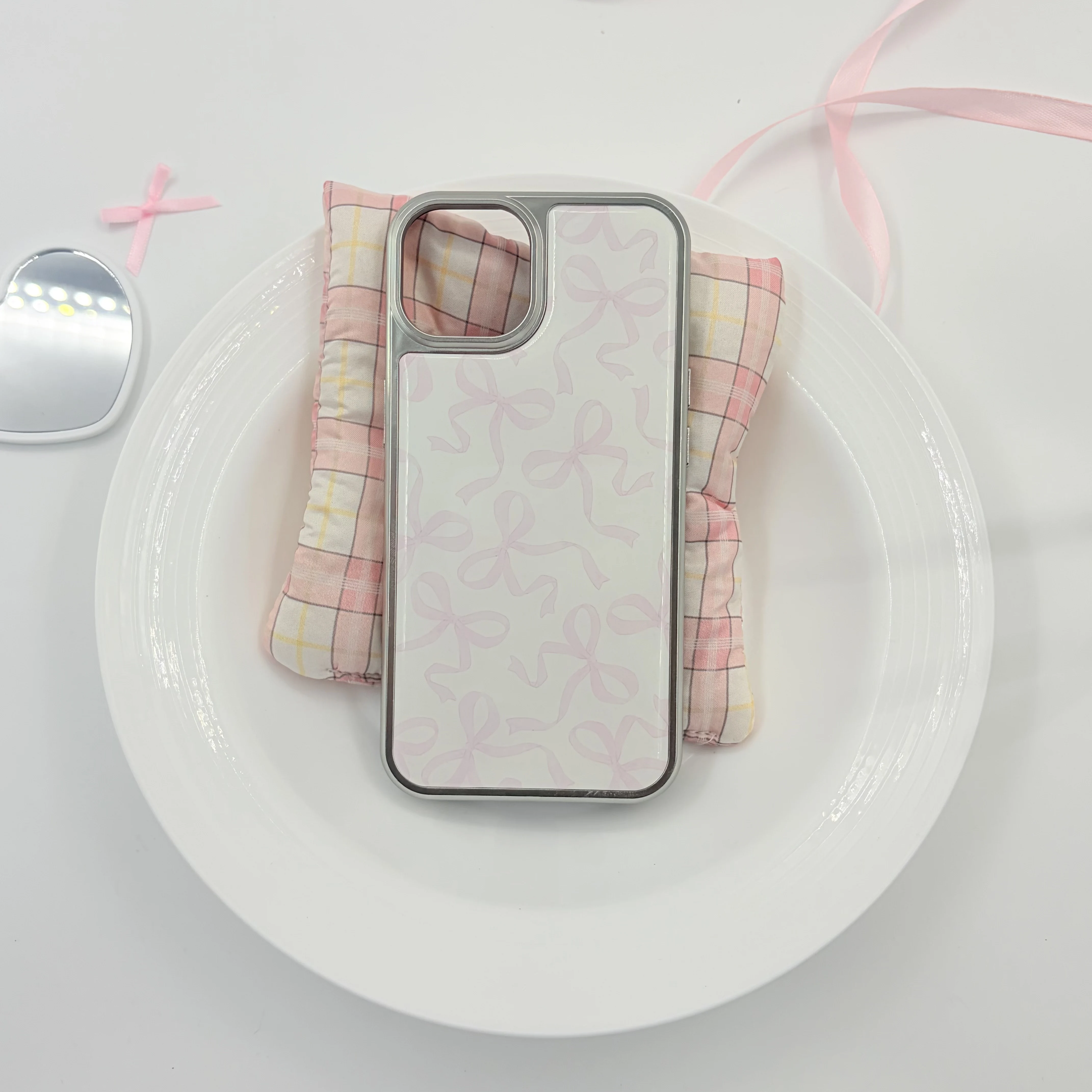 الكورية Ins الكرتون الفتيات قلوب منقطة الأحمر والوردي القوس قضية الهاتف لسامسونج S 23 24 25 26 FE الترا حافة زائد Y2K غطاء