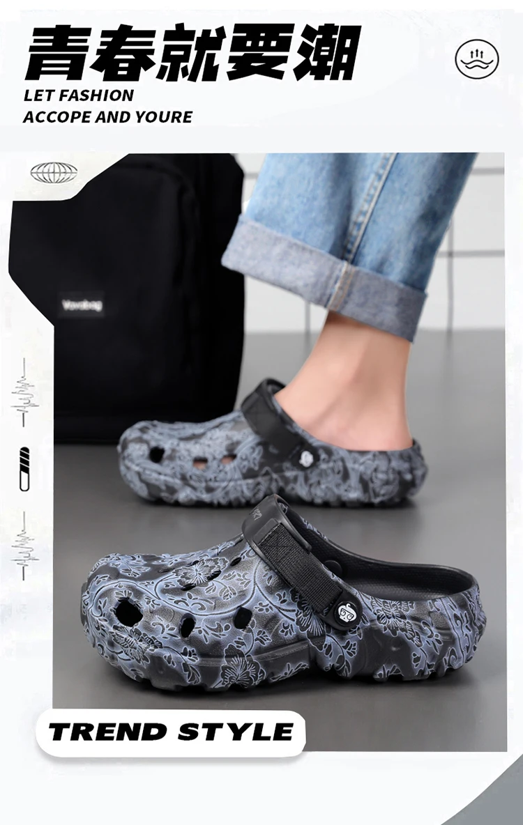 Neue Sommer-Clogs für Herren, weichsohlige Dual-Use Outdoor-Strandschuhe, geruchshemmende geschlossene Sandalen – Detail 3