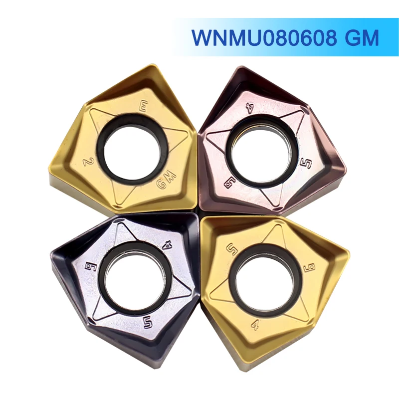 High Quality WNMU080608 GM double-sided hexagonal 90 degree right angle fast feed carbide turning tool WNMU 080608