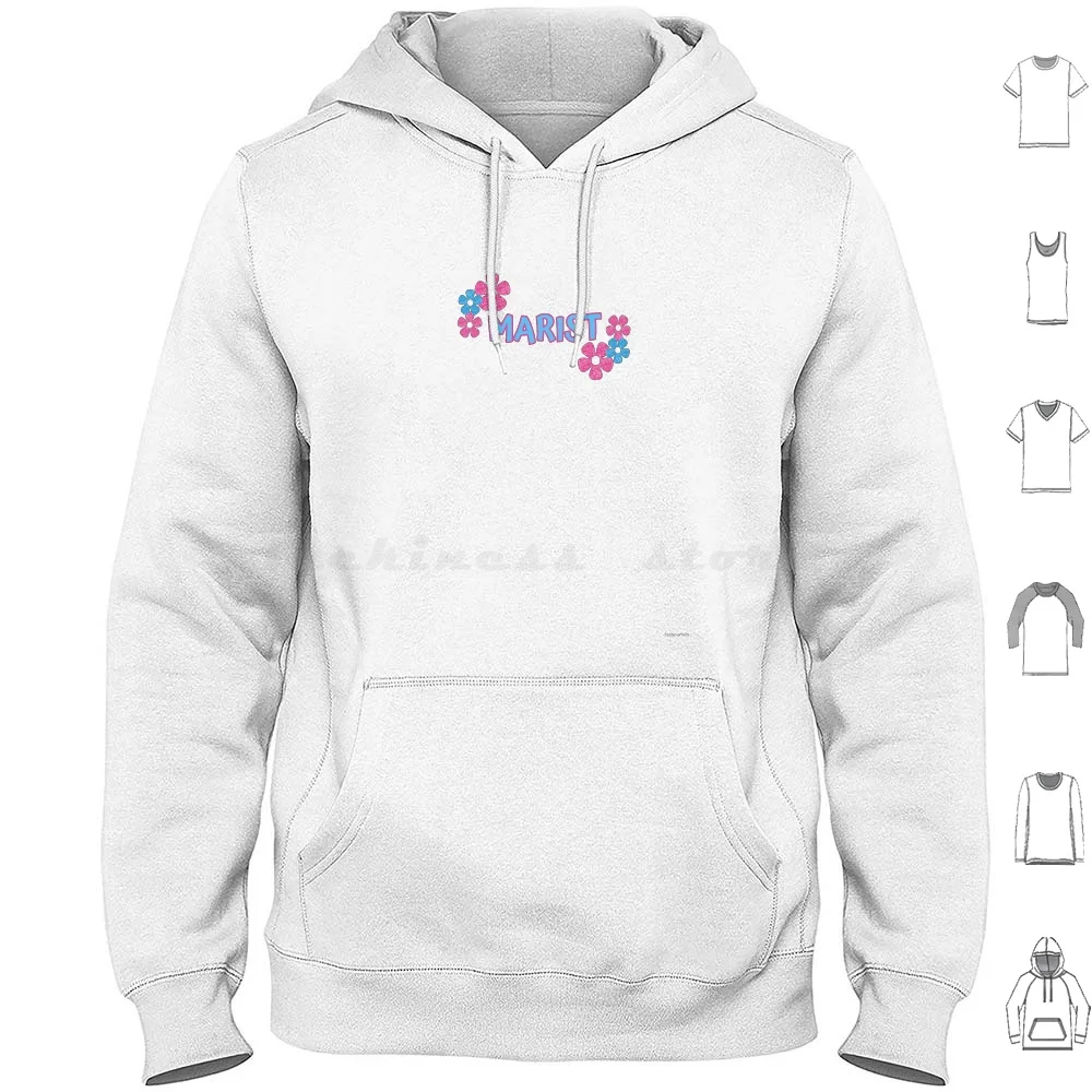 Marist Pink And Blue Glitter Flowers Logo Hoodies Long Sleeve Marist College Logo College Logo Y2k Glitter Flowers