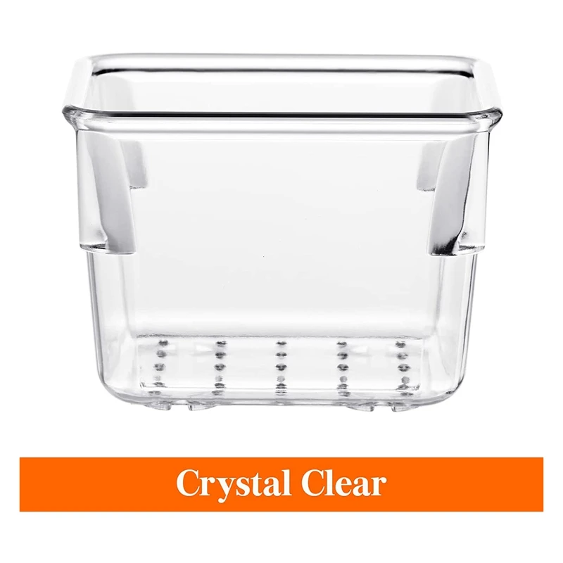 ABWR-25 buah Set organiser laci plastik bening laci meja pembagi nampan penyimpanan kotak pemisah untuk Makeup