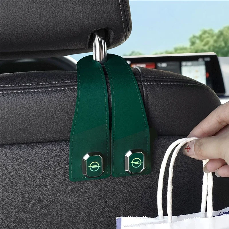 Metal car seat headrest hook 2-in-1 soft leather car seat backrest hanger For Opel Insignia Astra Antara Meriva Zafira H G Corsa