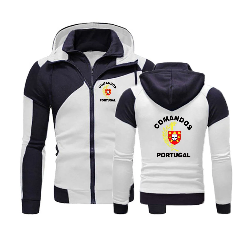 Patchwork Designer Hoodies Portuguese Army Special Forces Commando Comandos Portugal Logo Print 2026 Spring Autumn Men's Coat