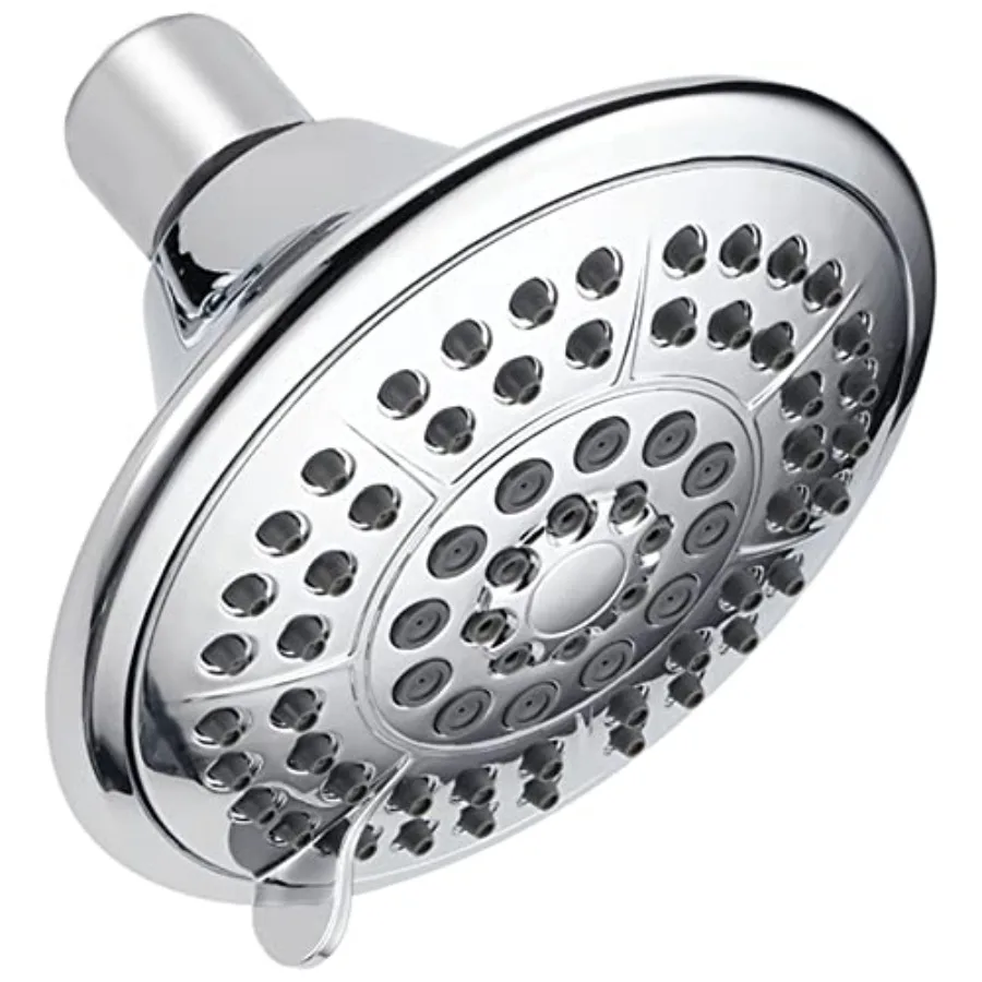 

2.5 GPM Multi Function Shower Head in Chrome for Bathroom Use with High Efficiency and Durable Stainless Steel Construction