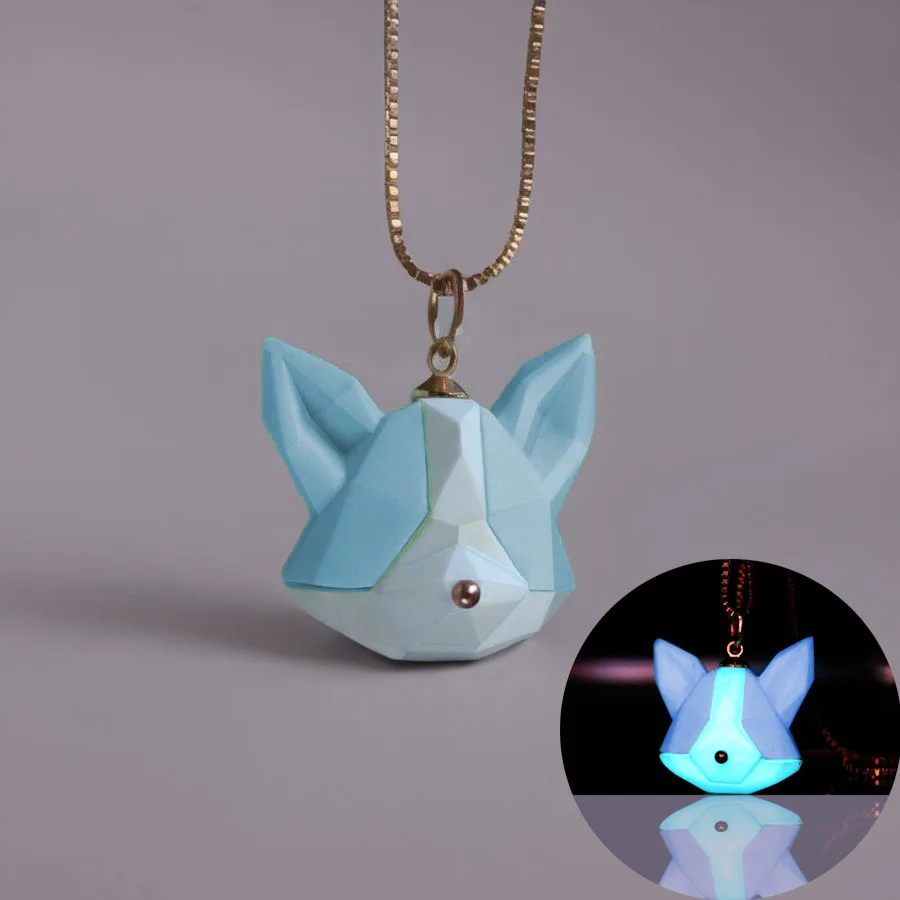 Glowing Puppy Necklace Pendants 3D model Artwork Dog Necklaces GLOW in the DARK amulet Handmade FOR Women Girls Cool Necklace