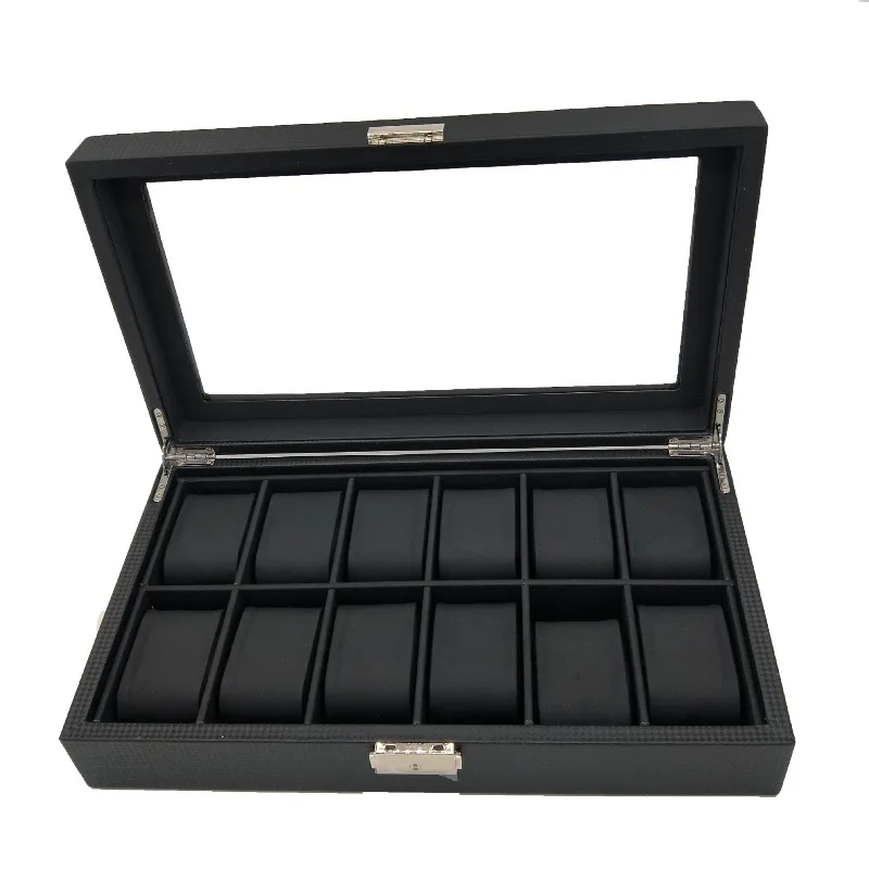 12 Slots Watch Box Portable Watches Storage Case Luxury Wrist Watch Storages Boxes Large Capacity Watches Organizer Container