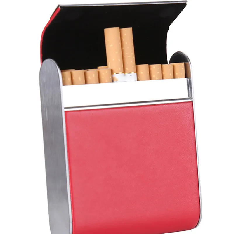 Leather 20pcs Cigarette Container Case Portable Cigarette Box Tobacco Holder Mini Storage Box Father Male Friend Lover Gift Men