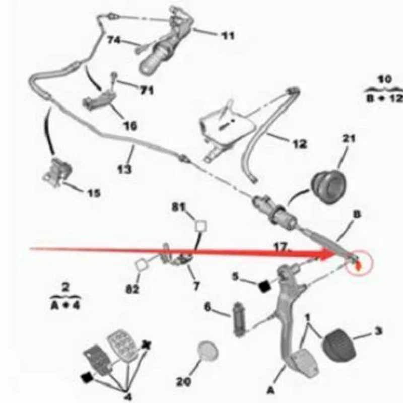 For Citroen Elysee C-Elysee C2 C3 C4 C5 C6  Auto Parts 9676534480 White Loop Clutch Master Cylinder Clip