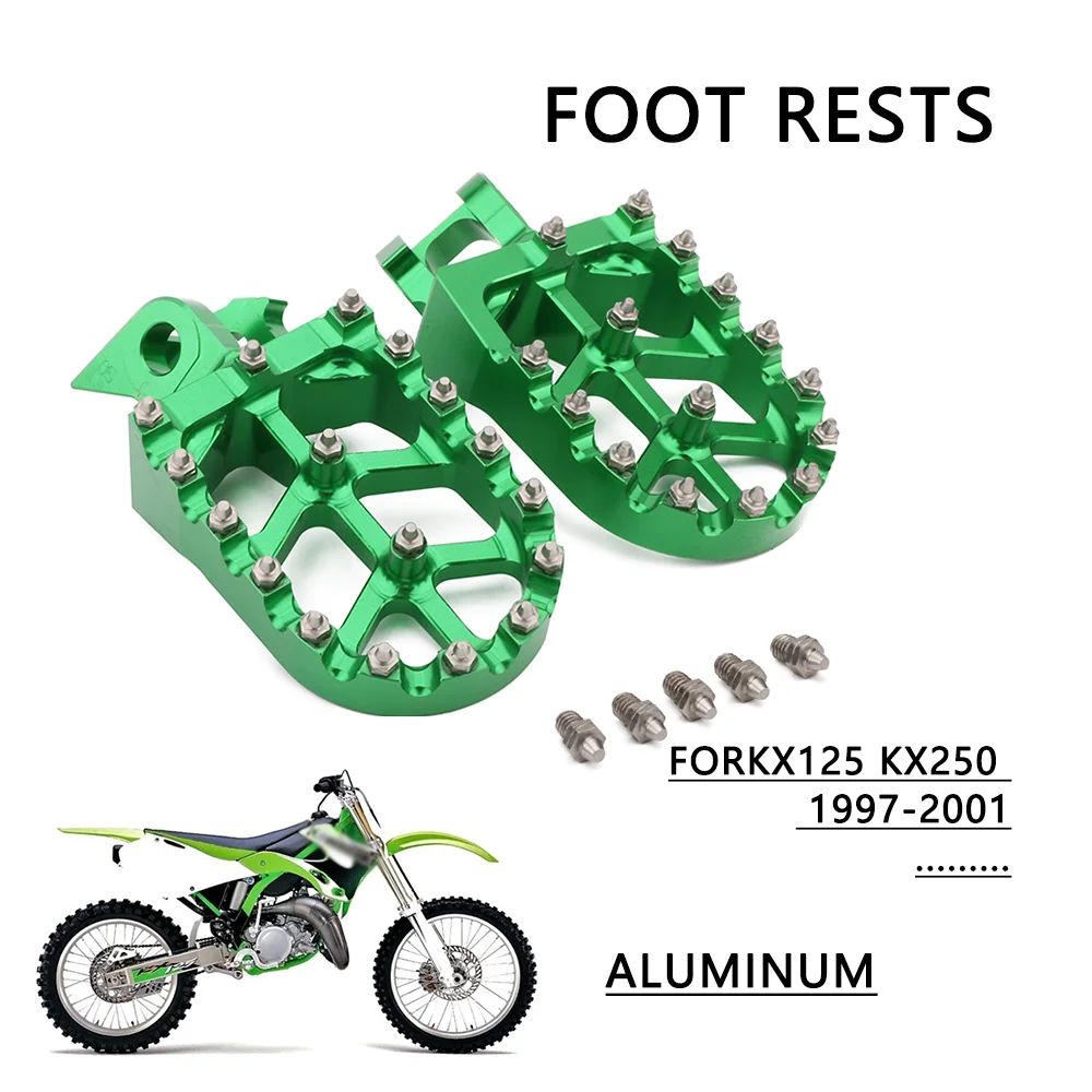 CNC Motorrad Zubehör Fußrasten Pedale Ruht Für KAWASAKI KX125 KX250 KX 125 250 1997 1998 1999 2000 2001 Motocross