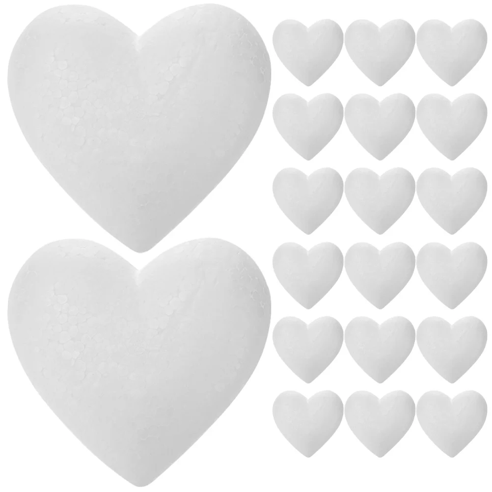 20 Pcs Ball DIY Crafts Supplies Wedding Ornament Heart Shaped Foams for Balls Blank Toy