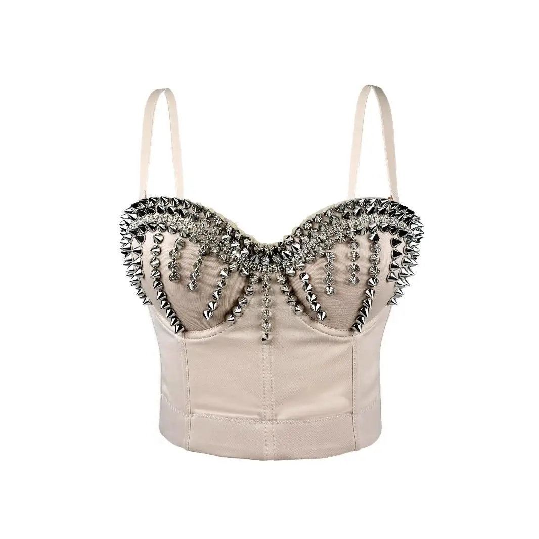 여성용 리벳 장식 섹시 조끼, 바/야외 활동복, 크로스보더, 슈퍼 오르트 슬레 이너웨어, 유럽 스타일 슬레 베스트