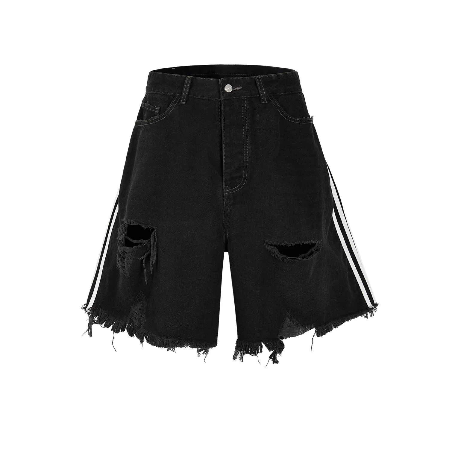 MIJKO Hip Hop High Street Cat Whisker Denim Shorts T-GJ016