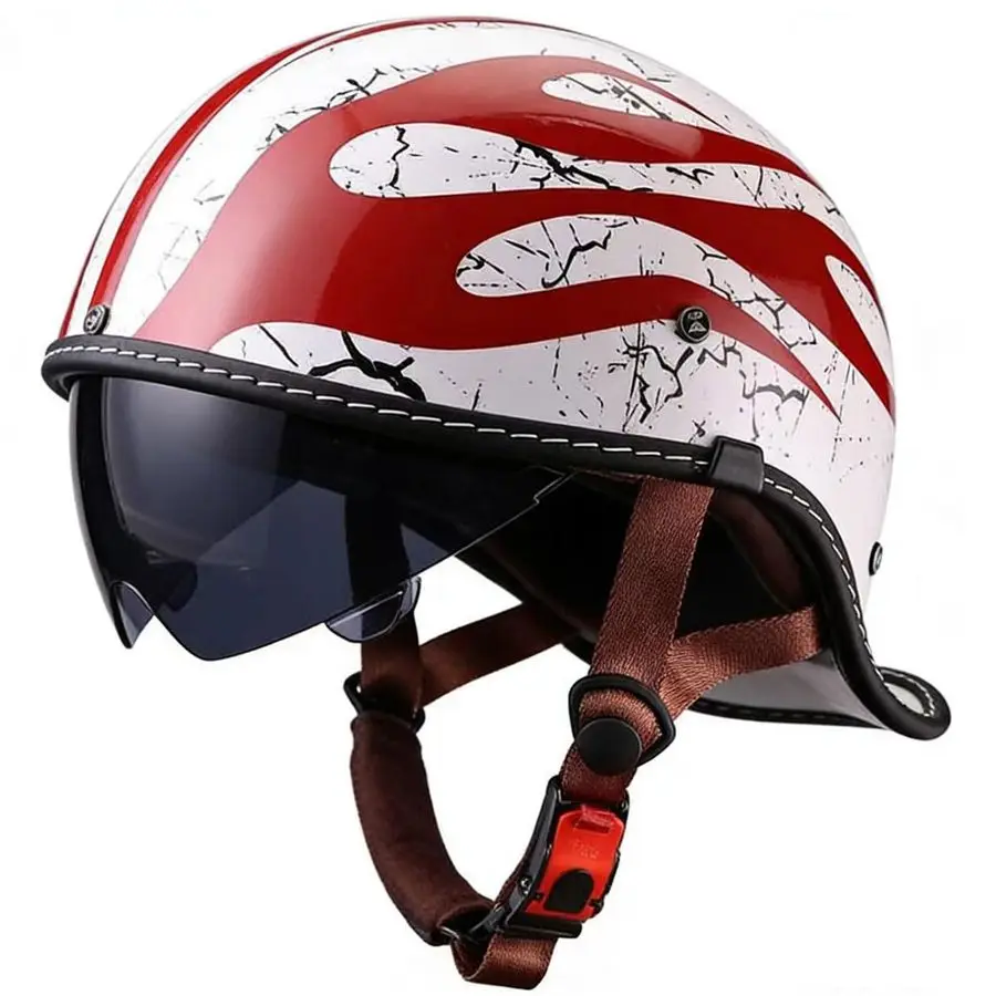 

DOT Motorcycle Half Helmet for Men amp Women , Baseball Cap Helmet Half Scooter Helmet Motorcycle Men Lightweight amp Ventilated