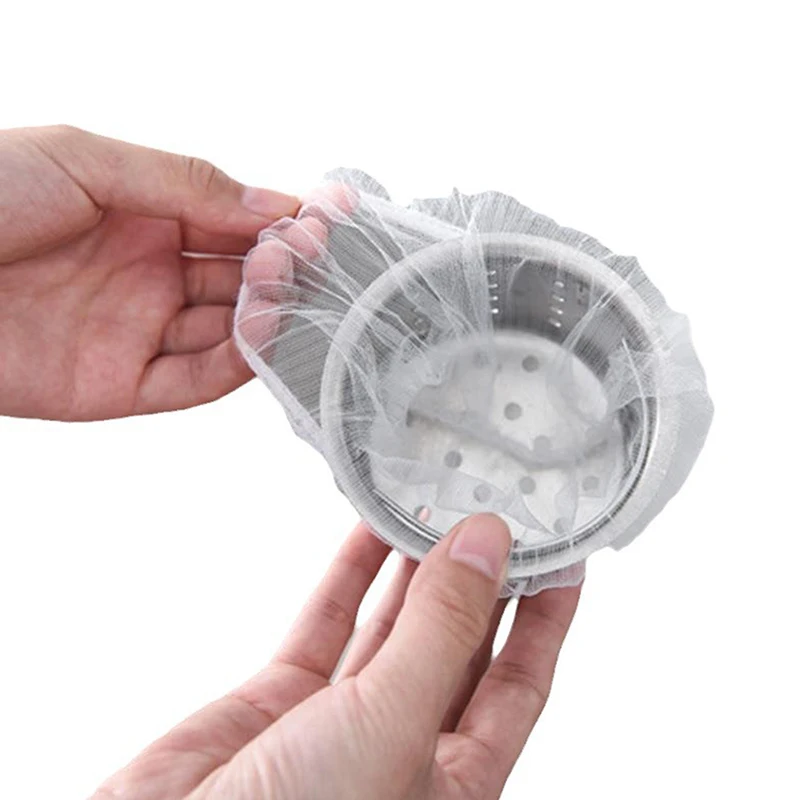 Count 100 Disposable Mesh Sink Strainer Bags; Kitchen Drainage Garbage Filters