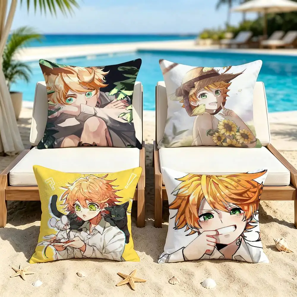 The Promised Neverland Emma  Square Double-Sided Printed Pillow Case Sofa Cushion Cover Bedroom Bedside Decor