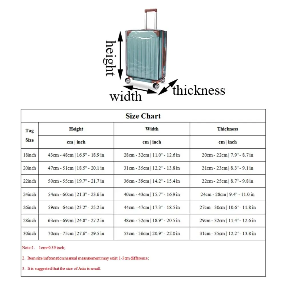 PVC Transparent Luggage Cover Waterproof Luggage Storage Covers Travel Dustproof Protector Suitcase Covers Travel Accessories