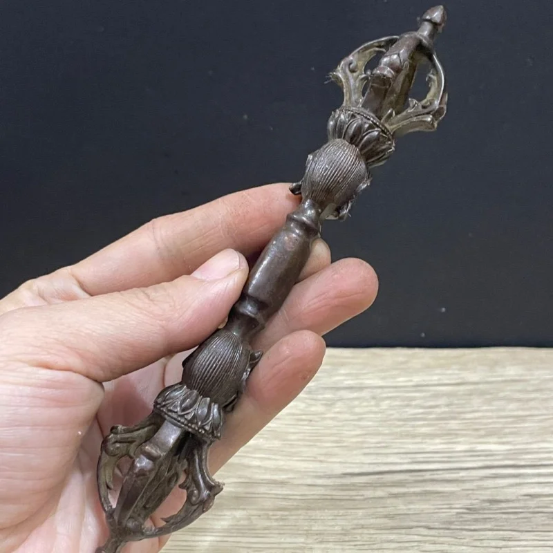 

Antique Five-Pronged Tibetan Buddhist Demon-Slaying Collection Esoteric Ritual Instrument Handheld