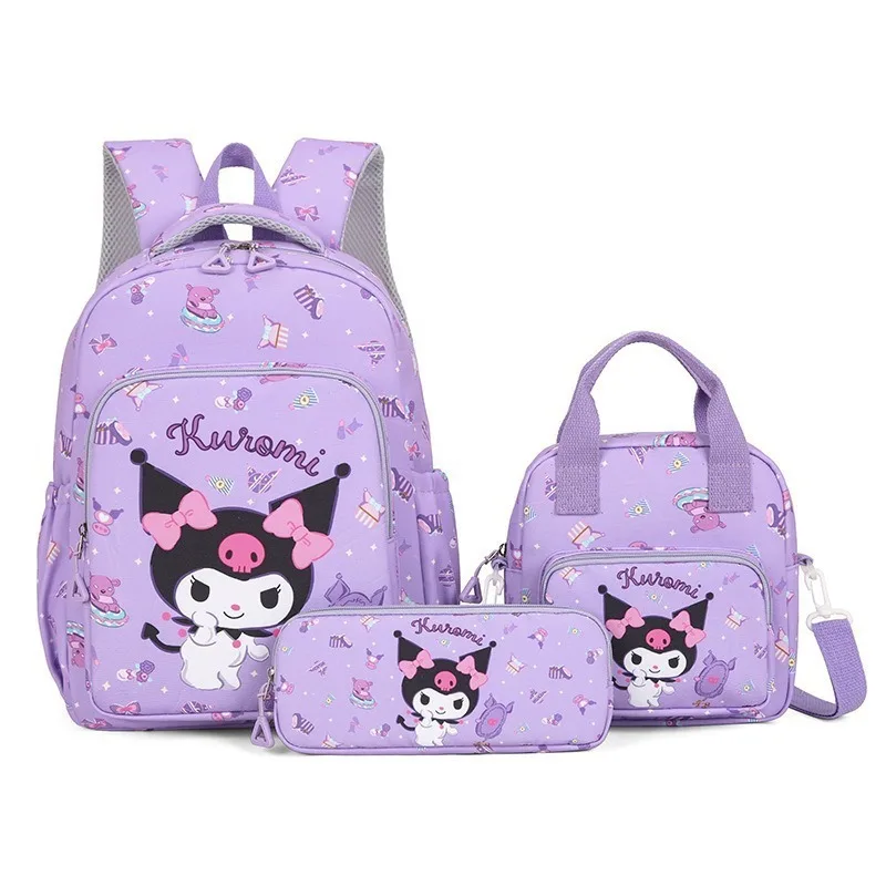 

3PCS/Set Hello Kitty Backpack Pencil Case Shoulder Lunch Bag Kuromi Sanrio Crossbody School Bag Melody Outdoor Daypack Kids Bag