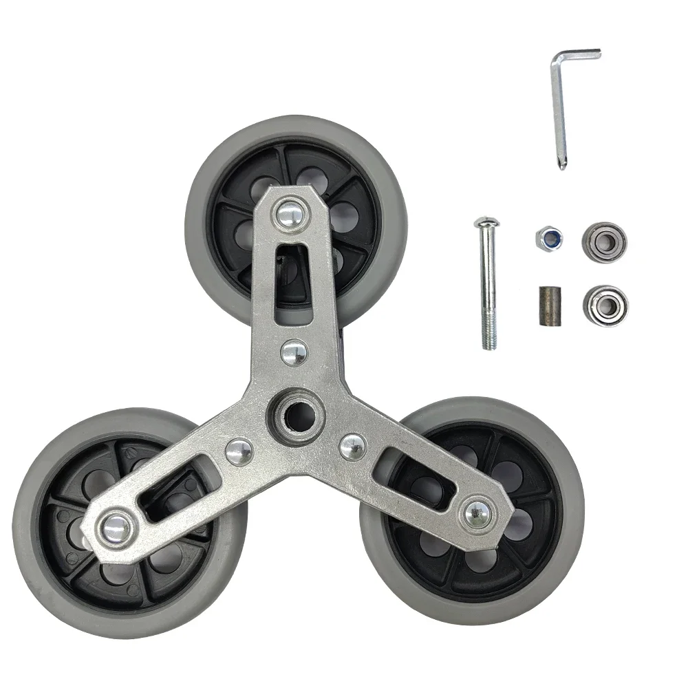 2PCS Stair Climbing Triangular Wheel Rubber Wheel Cart Climbing Stair Shopping Cart Triangle Luggage Wheel Shopping Cart Trolley