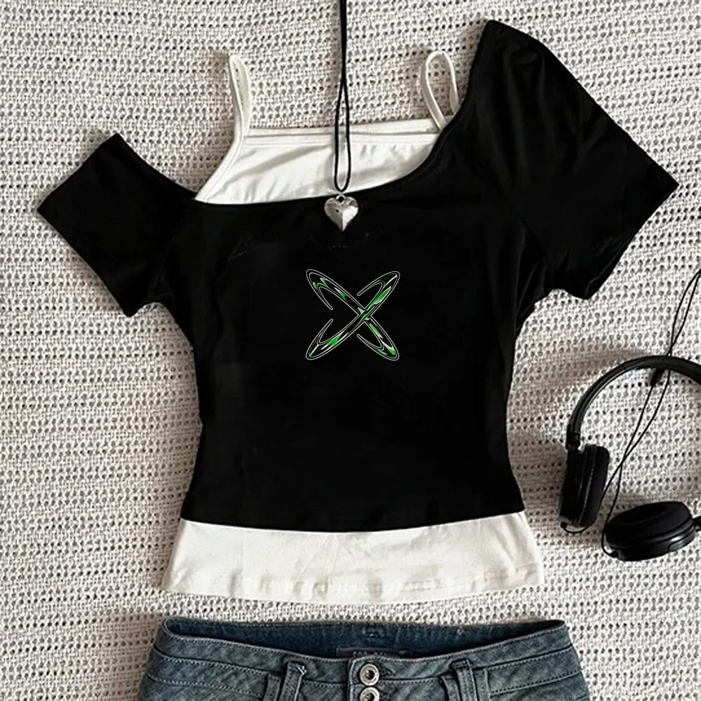 Feid Vs Ferxxo crop top girl vintage kawaii korean fashion manga jojifuku top tees kawaii cute clearance sales 2000s